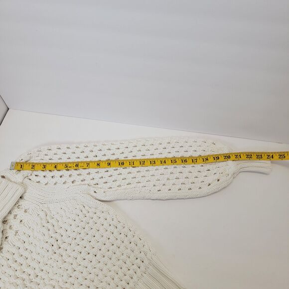 ME+EM Women's White Cotton Open Stitch Knitted LS Weekend Jumper Size US 6 EUC - Picture 5 of 9